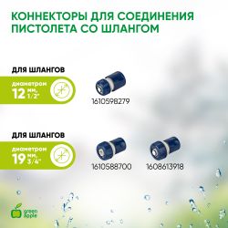 GWHM12-036 GREEN APPLE Пистолет-распылитель, металл, регулируемая латунная форсунка, 3 режима | GREEN APPLE
