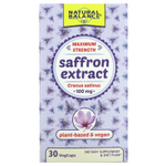 Natural Balance, Экстракт шафрана, максимальная эффективность, 100 мг, 30 растительных капсул