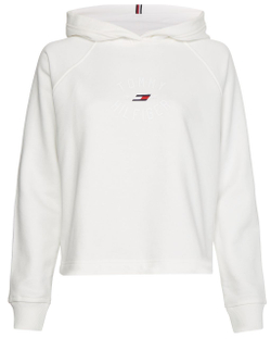 Женская теннисная куртка Tommy Hilfiger Relaxed TH Graphic Hoodie - ecru