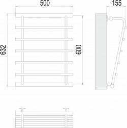 Полотенцесушитель водяной Terminus Каскад П5 600х500