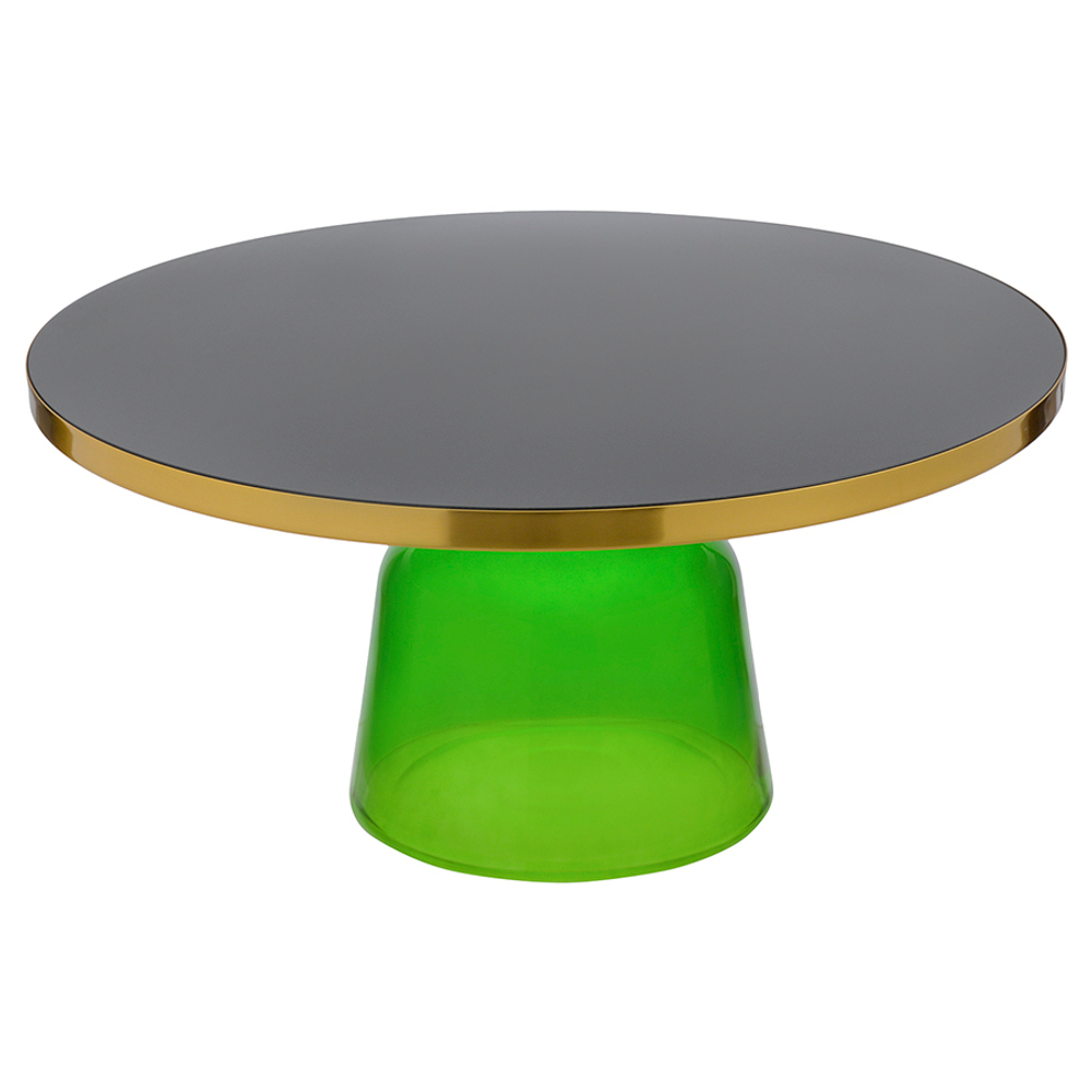 Столик кофейный odd, D75 см, черный/зеленый