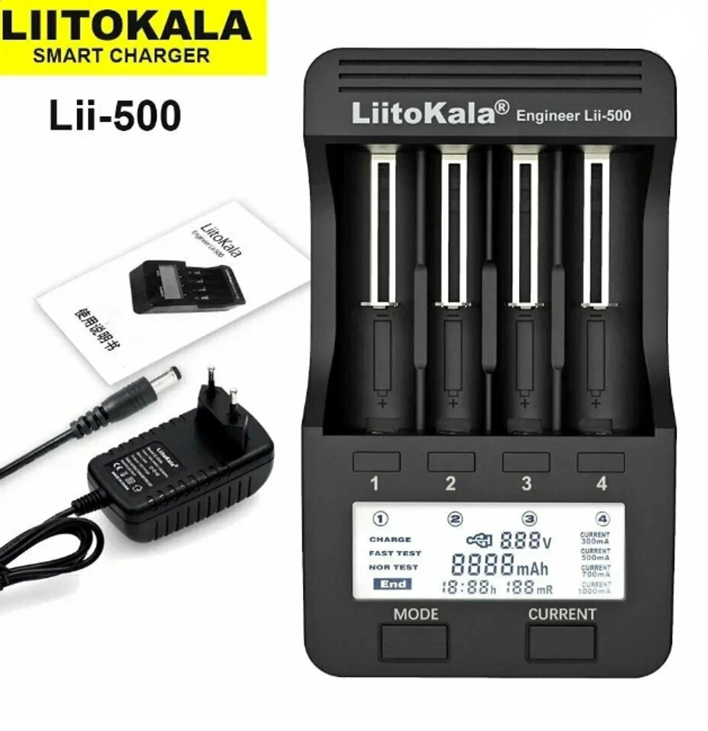 Зарядное устройство USB на 4 АКБ 18650 LiitoKala Lii-500