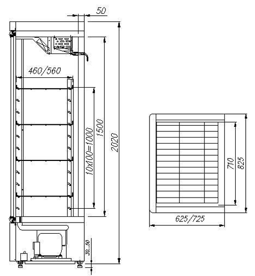 Шкаф холодильный Полюс Сarboma V560 С (стекло) INOX