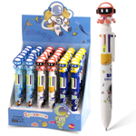 Ручка шариковая Alingar, "Космонавтик", 0,7 мм, 6 цветов, автоматическая, круглый, цветной, пластиковый корпус, карт. уп.