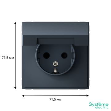 Розетка ArtGallery 16А IP20 с заземл. защ. шторки с крышкой механизм грифель SE GAL000746
