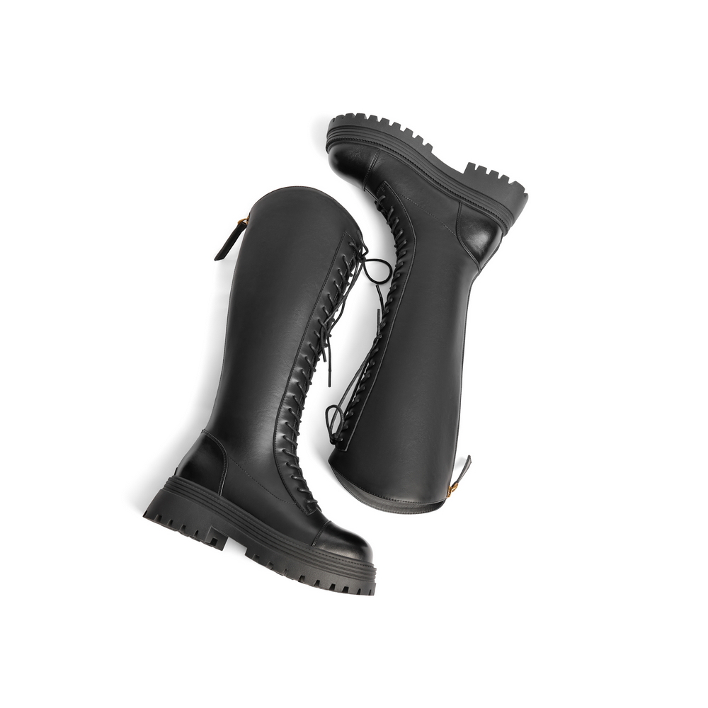 BELLE Knee high Boots 5.5CM Women"s Ecru, Black, Brown