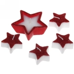 Свечи новогодние «Звездный дождь» 18*9 см (набор 5 шт), красный