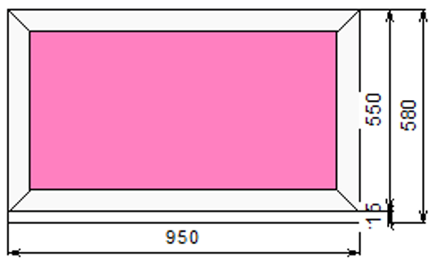 Пластиковое окно 550 х 950 ТермА Эко с глухой створкой