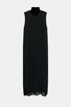 ZARA ПЛАТЬЕ МИДИ БЕЗ РУКАВОВ, ЧЕРНЫЙ