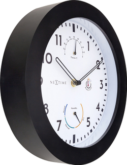 Настенные часы NeXtime, пластик, 25,5 см, чёрные