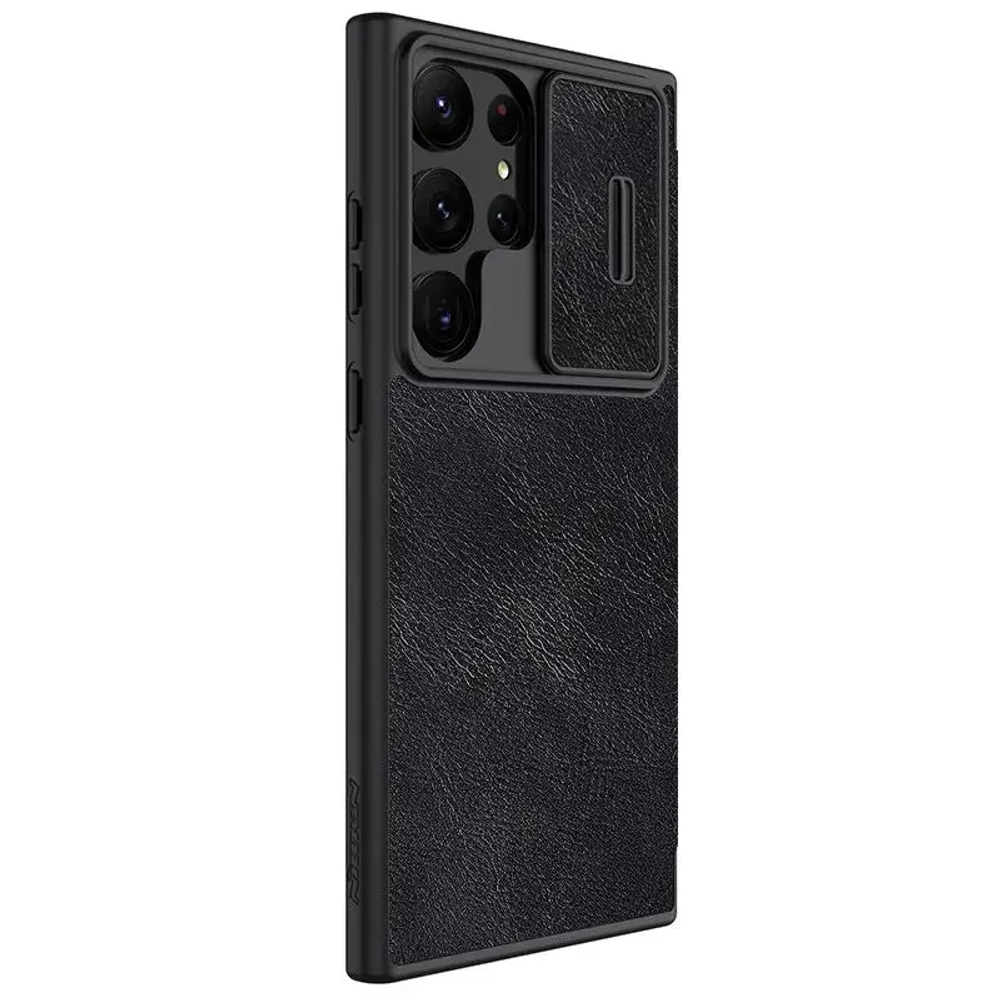 Чехол-книжка Nillkin Qin Prop Leather для Samsung Galaxy S23 Ultra экокожа (черный)