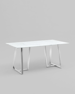 Стол обеденный Даллас 160*90 белый стеклянный