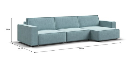 Угловой диван Босс Софт Модуль Макс Велюр Монолит аква
