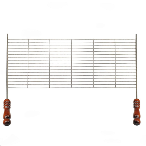 Плоская сетка на мангал с дер. ручками 600*400 мм