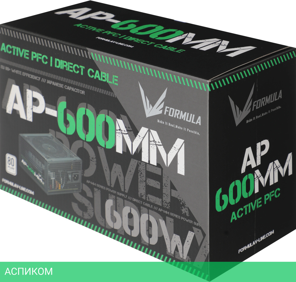 Блок питания Formula V Line ATX 600W 80 Plus White (AP-600ММ)