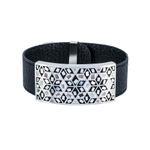 Браслет Fiore Luna на черном кожаном ремешке CB13209-2