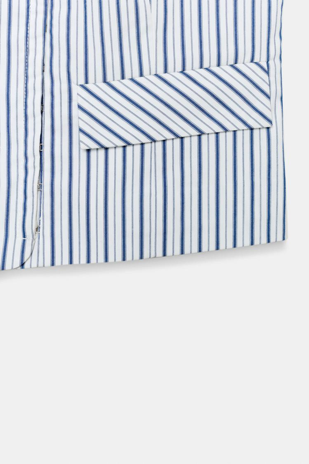 ZARA ТОП В ПОЛОСКУ С ГОРЛОВИНОЙ ХАЛТЕР, СИНИЙ/БЕЛЫЙ