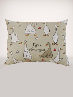 Постельное белье бязь Сказка "Гуси-обнимуси" 1,5-сп Наволочка 50х70 см 1 шт Простынь 150x215 смПододеяльник 145x215 см