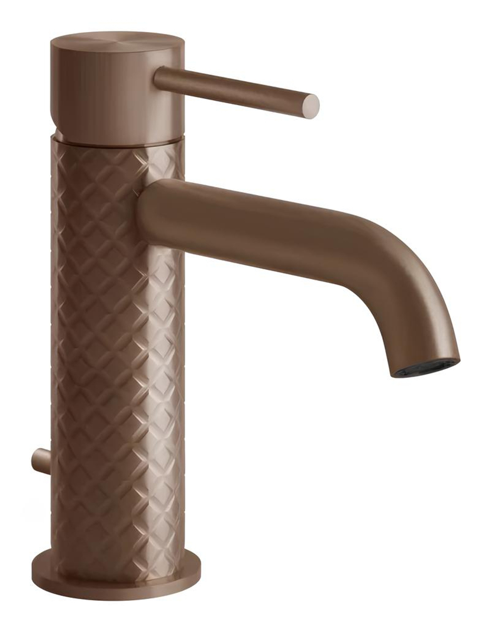 Смеситель для раковины Gessi316, однорычажный, с донным клапаном, соединительными шлангами, цвет Copper Brushed PVD