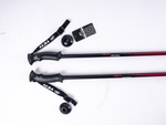 Палки для скандинавской ходьбы треккинговые Tech Team Yeti Red 115-135 см., двухсекционные телескопические алюминиевые, система-антишок