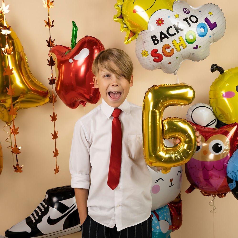 Шар с клапаном (16''/41 см) Мини-буква, Б, Золото, 1 шт. в уп.