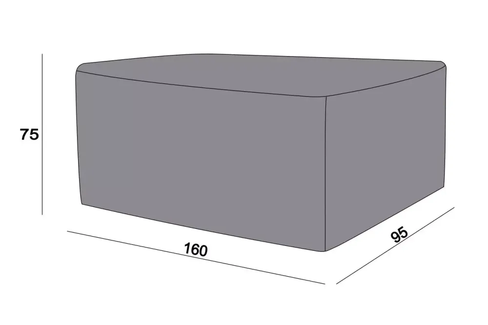 Защитный чехол на стол Латте 160×95×75 см, цвет серый