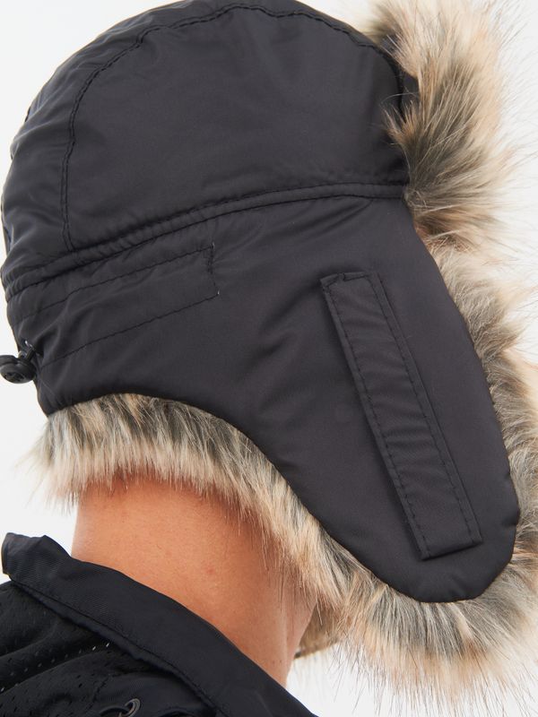 Шапка ушанка с маской Евро Енот ткань Taslan цвет Чёрный