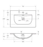 Тумба с раковиной подвесная BelBagno UNO-700-2C-SO-GSO Темно-Серый матовый, раковина белая BB-8099-70