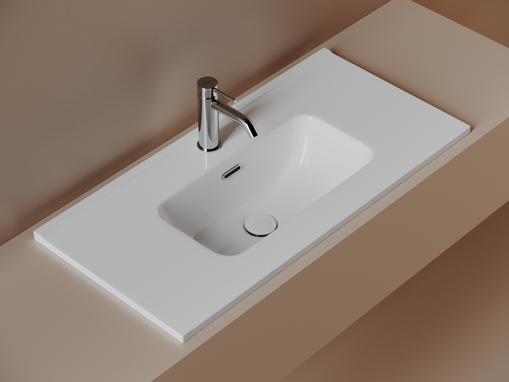 CN7026 Раковина мебельная накладная Compact 810x395x170, цвет белый