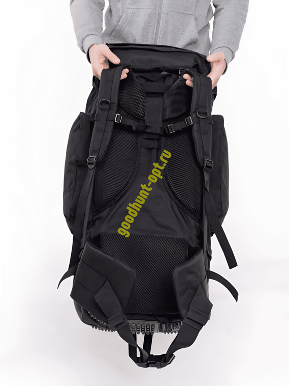 Тактический военный походный каркасный рюкзак 100 л Черный