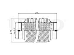 Гофра глушителя 48x200 мм InnerBraid UNIO EXP-48200