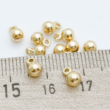 Подвеска Шар, цвет золото, размер 6*4 мм, цена за 1 шт