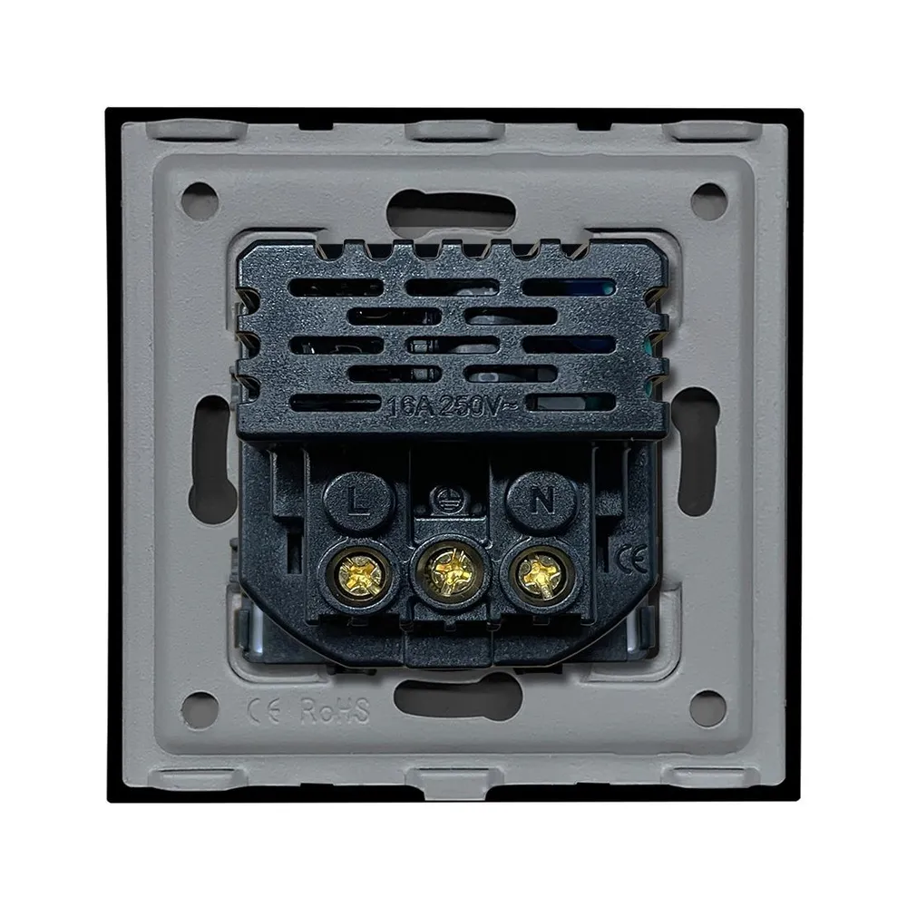 Евро розетка с USB и Type-C каленное стекло, шторки 5V-12V 20W Max