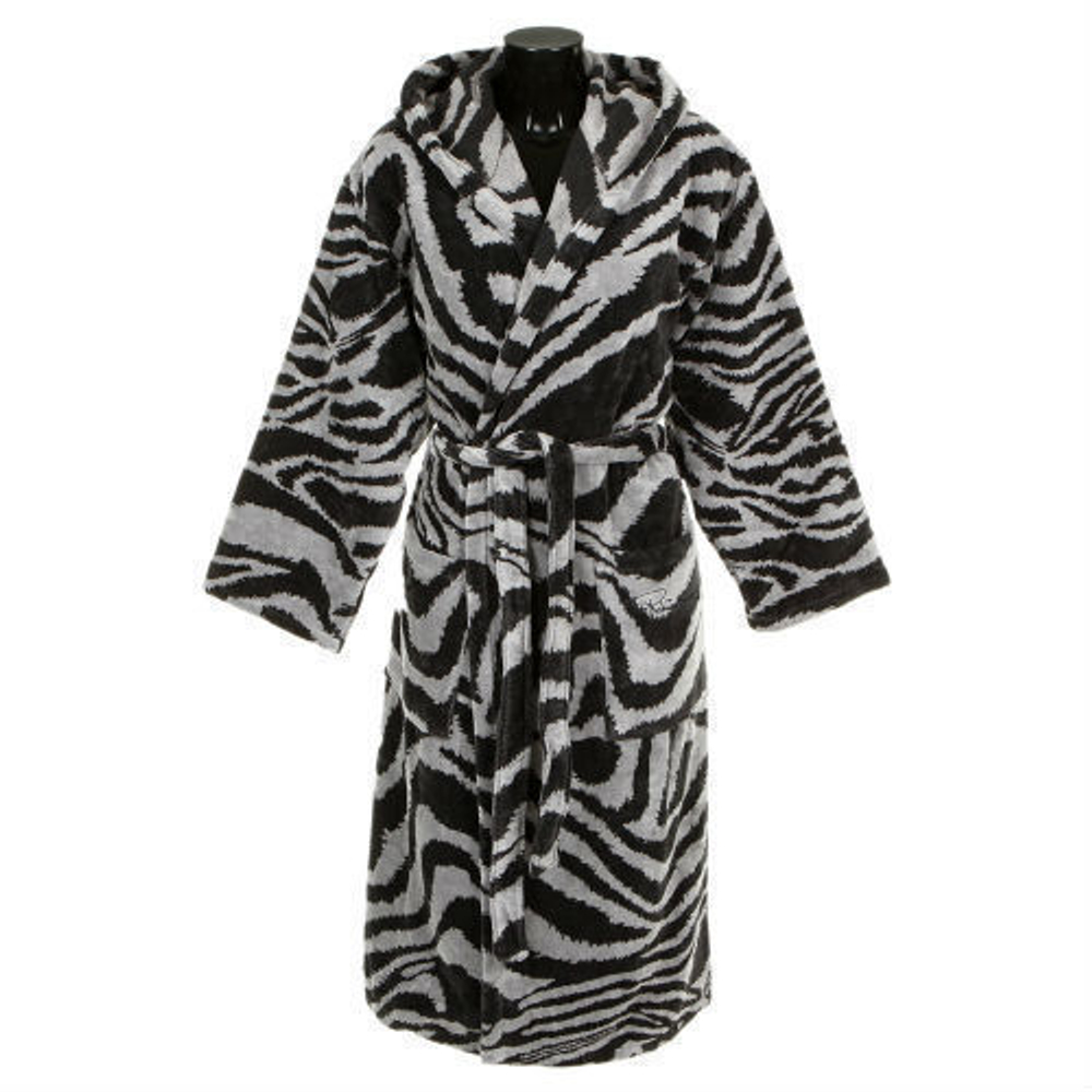 Элитный халат велюровый Zebra черный от Roberto Cavalli