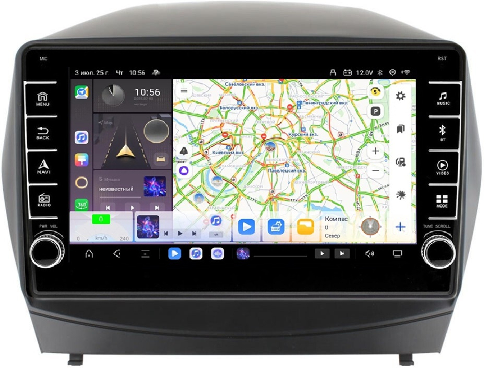 Магнитола для Hyundai iX35 2009-2015 - Carmedia OL-1702 (кнопки и крутилки) Android 13, TS20, 6+128Гб, CarPlay, 4G SIM-слот