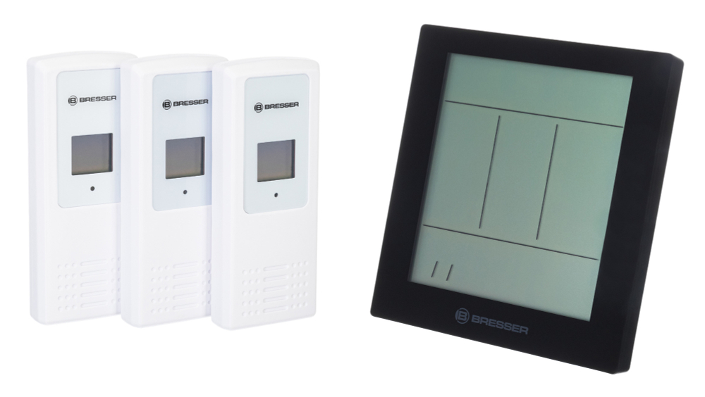 Метеостанция Bresser Temeo Hygro Quadro Prestige с тремя датчиками, черная