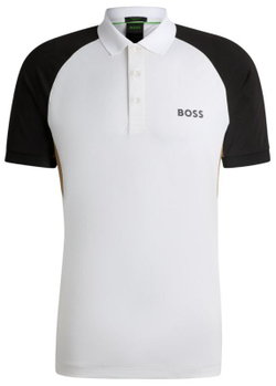 Мужское теннисное поло BOSS Active Paddy Colour Blocked - белый
