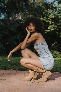 Казаки миди из натуральной замши POCAHONTAS