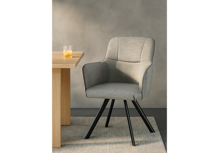 Стул на металлокаркасе Woodville Elis gray, dark gray, black, ножки черные