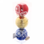 Новогодние шары 7см (набор 3шт) «Хвойные веточки», микс