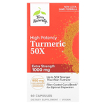 Terry Naturally, Куркума 50X, высокая эффективность, 60 капсул (500 мг на капсулу)