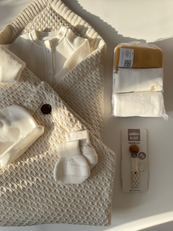 Конверт-плед 2в1 вязаный демисезон молочный