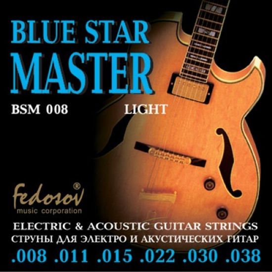 Cтруны для электрогитары 8-38 Fedosov BSM 008 Blue Star Master Light
