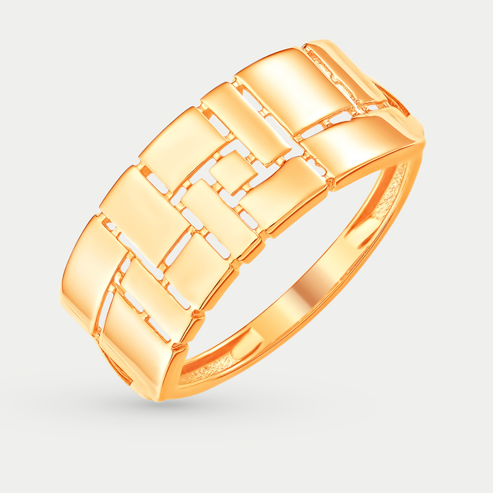 Кольцо женское из желтого золота 585 пробы без вставок (арт. К40017377)