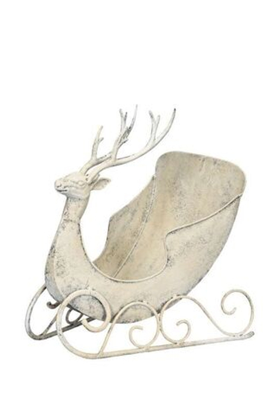 Декор "Сани с оленем" большие 34x25x35см Металл