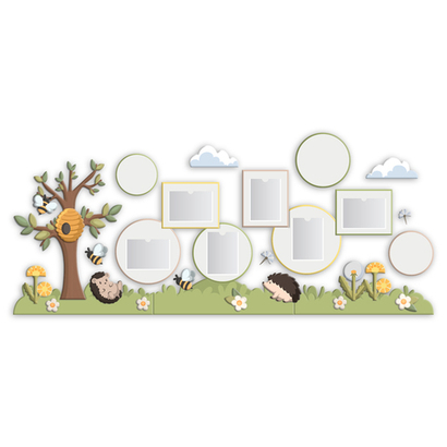 Комплект стендовых декораций Ёжики с карманами А4 серии Скандик