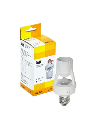 Датчик движения ДД 045 E27 60Вт угол обз. 360град. 6м IP20 бел. IEK LDD10-045-60-001