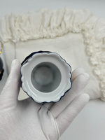 Подсвечник кобальтовый с золотыми розами