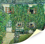 Картина для интерьера Дом в Вайсенбахе на озере Аттерзе, художник Климт, Густав, печать на холсте Настене.рф