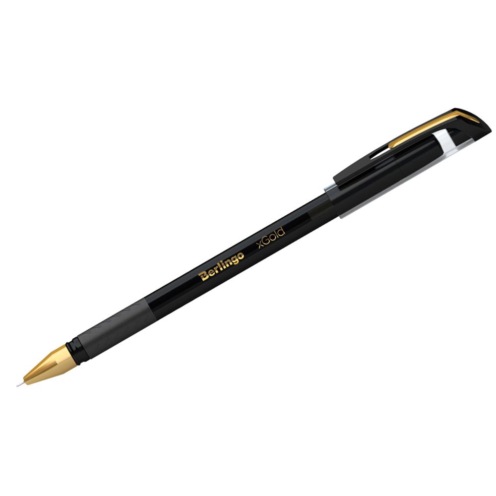 Ручка шариковая БЕРЛИНГО 0,7 мм черная Голд (CBp_07501)